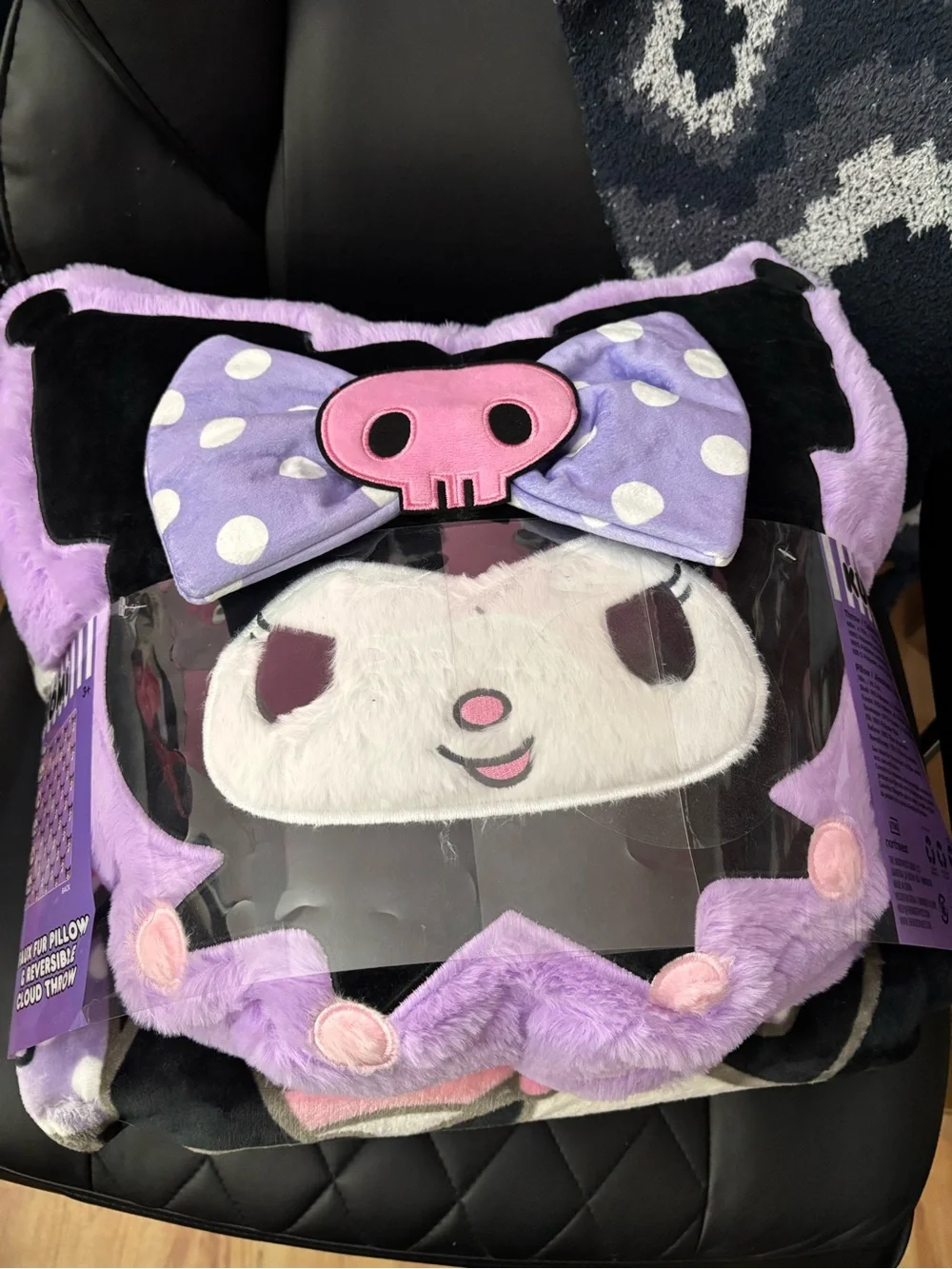 Kuromi throw Blanket & Pillow.   Set New.